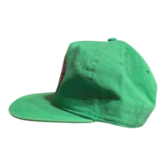 VANS Off The Wall Hat Cap One Size Adjustable SnapBack Green w Rainbow Logo - Picture 2 of 7